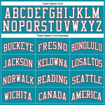 Throwback Jersey Basketball Authentic Teal White-Red Custom