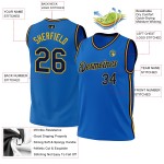 Navy-Gold Blue Custom Jersey Throwback Basketball Authentic