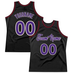 Custom Basketball Jersey Purple-Red Throwback Black Authentic