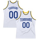Basketball Jersey Royal-Gold White Throwback Custom Authentic Basketball Jersey Royal-Gold White Throwback Custom Authentic