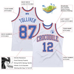 Jersey Basketball Blue-Orange Throwback Custom Authentic White