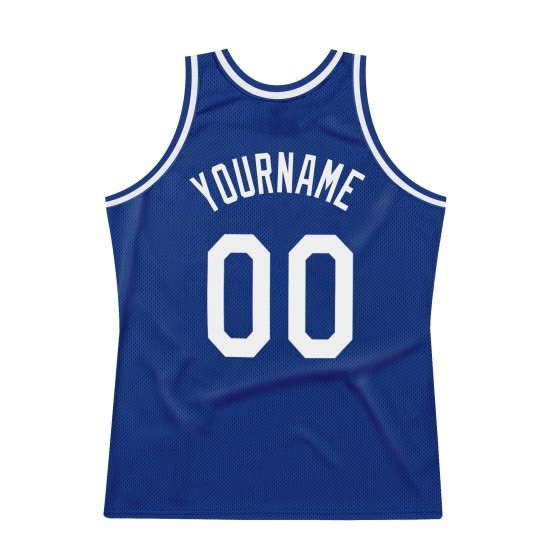 Royal Authentic Throwback White-Red Jersey Custom Basketball