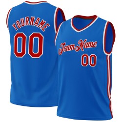 Throwback Authentic Basketball Red-White Blue Custom Jersey