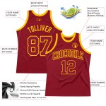 Maroon Basketball Throwback Jersey Custom Maroon-Gold Authentic Maroon Basketball Throwback Jersey Custom Maroon-Gold Authentic