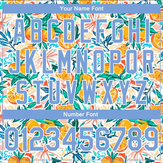 Basketball Jersey Pattern Design Custom Oranges Blue-White White Light Authentic 3D