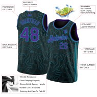 Black Purple-Teal City Basketball Authentic Custom Edition Jersey