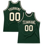 Custom Basketball Authentic Throwback Green Hunter Jersey Cream-Black Custom Basketball Authentic Throwback Green Hunter Jersey Cream-Black