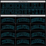 Basketball Jersey Throwback Black Black-Teal Custom Authentic