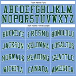 Authentic Custom Basketball Pinstripe White Blue Jersey Green Light