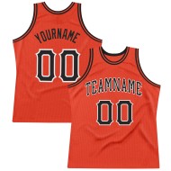 Custom Authentic Throwback Basketball Black-White Orange Jersey