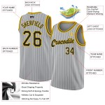 Black-Gold Basketball Jersey Authentic Pinstripe Black Gray Custom Black-Gold Basketball Jersey Authentic Pinstripe Black Gray Custom